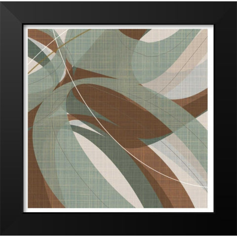 Mint Ripple Black Modern Wood Framed Art Print by Ahava