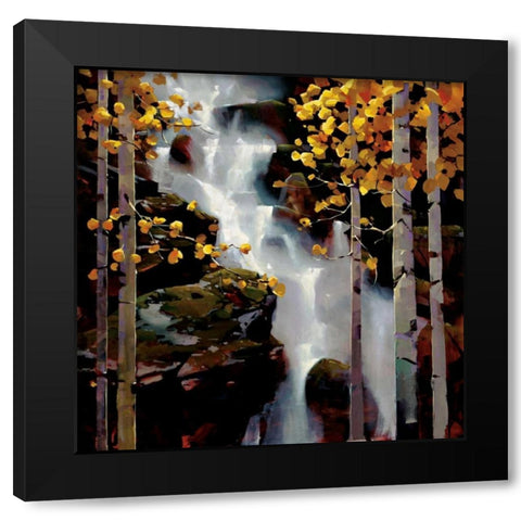 Waterfall Black Modern Wood Framed Art Print by OToole, Michael