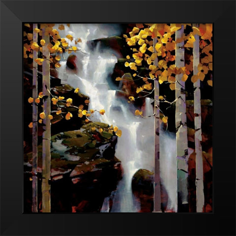 Waterfall Black Modern Wood Framed Art Print by OToole, Michael