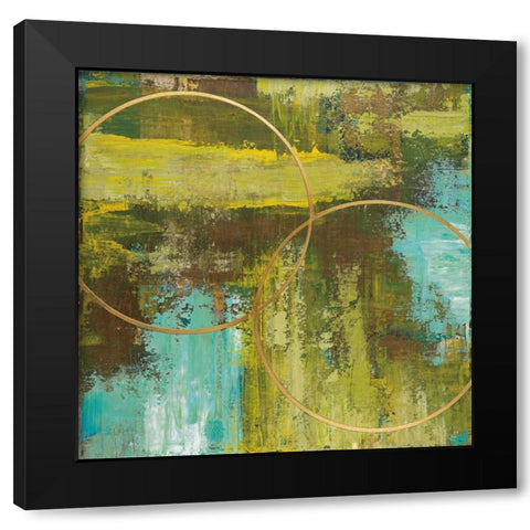 Aller Chartreuse Black Modern Wood Framed Art Print with Double Matting by St.Germain, Patrick