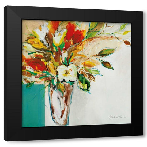 Burst of Spring Black Modern Wood Framed Art Print by Barnes, Natasha