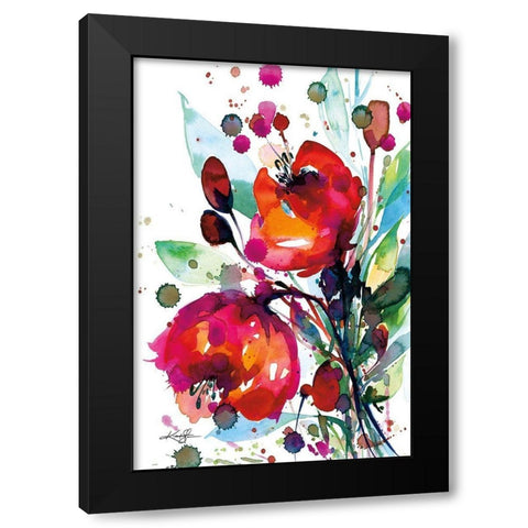 Floral Dream I Black Modern Wood Framed Art Print with Double Matting by Stanion, Kathy Morton
