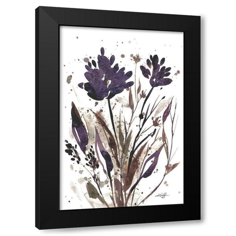 Floral Music II Black Modern Wood Framed Art Print by Stanion, Kathy Morton