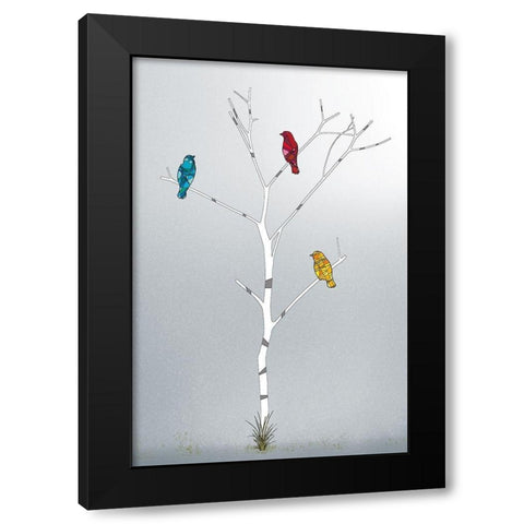 Three in a Tree Black Modern Wood Framed Art Print with Double Matting by Pelkey, Marvin