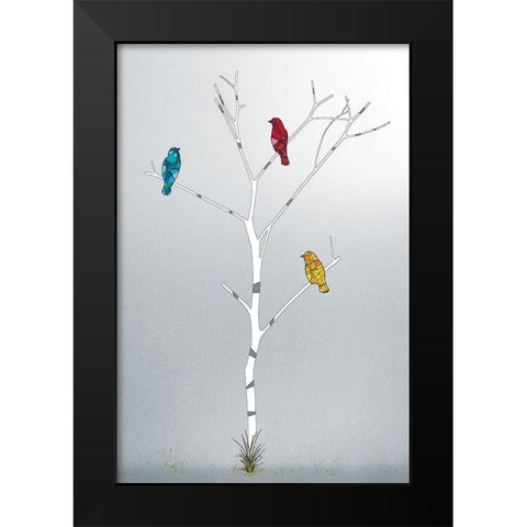 Three in a Tree Black Modern Wood Framed Art Print by Pelkey, Marvin