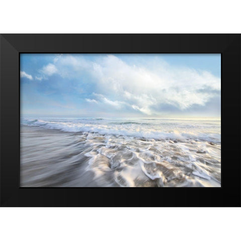 Seafoam Black Modern Wood Framed Art Print by Celebrate Life Gallery,