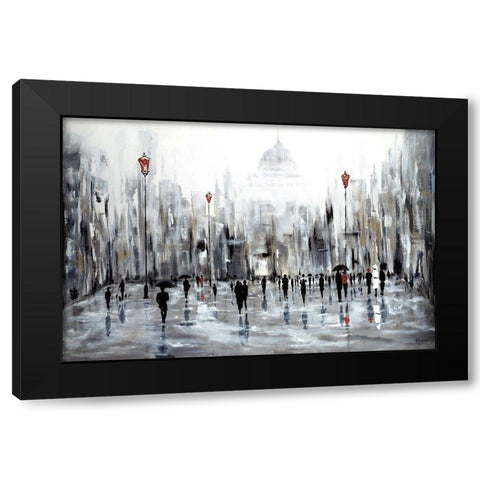 Grande Ville Black Modern Wood Framed Art Print with Double Matting by Kadmiri, Aziz