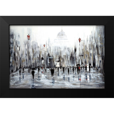 Grande Ville Black Modern Wood Framed Art Print by Kadmiri, Aziz