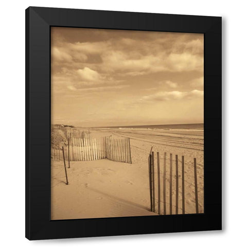 Beach Retreat Black Modern Wood Framed Art Print by Recent Developments, LLC