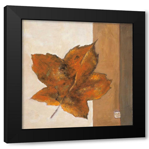 Leaf Impression - Rust Black Modern Wood Framed Art Print by Salemink-Roos, Ursula