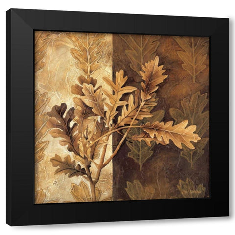 Leaf Patterns I Black Modern Wood Framed Art Print with Double Matting by Thompson, Linda