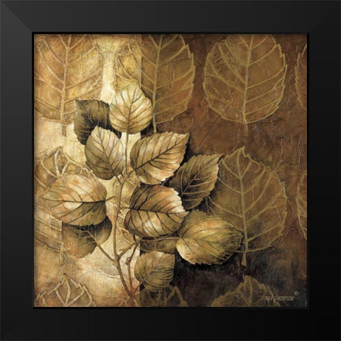 Leaf Patterns III Black Modern Wood Framed Art Print by Thompson, Linda