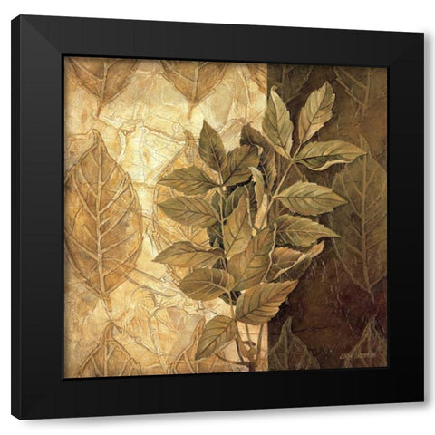 Leaf Patterns IV Black Modern Wood Framed Art Print with Double Matting by Thompson, Linda