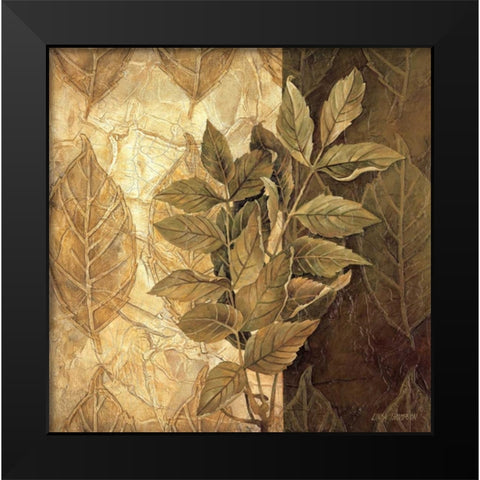 Leaf Patterns IV Black Modern Wood Framed Art Print by Thompson, Linda