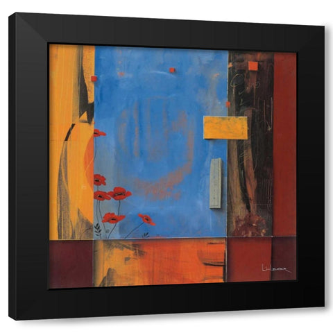 Poppy Dance Black Modern Wood Framed Art Print by Li-Leger, Don