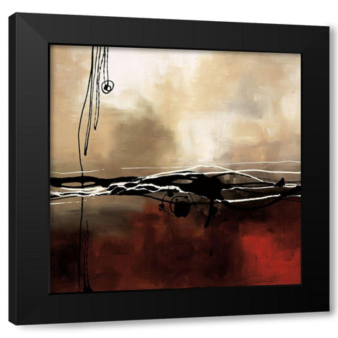 Symphony in Red and Khaki I Black Modern Wood Framed Art Print with Double Matting by Maitland, Lauie