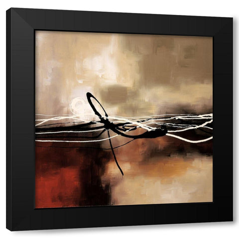 Symphony in Red and Khaki II Black Modern Wood Framed Art Print with Double Matting by Maitland, Lauie