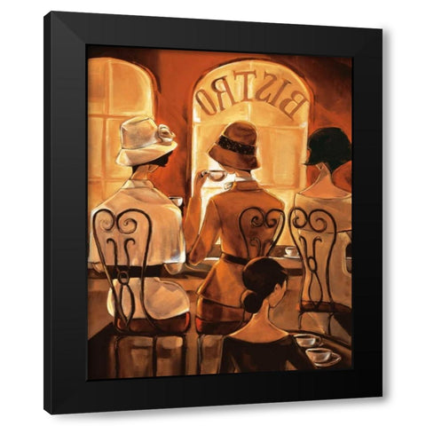 Rendez-vous au Bistro Black Modern Wood Framed Art Print with Double Matting by Biddle, Trish