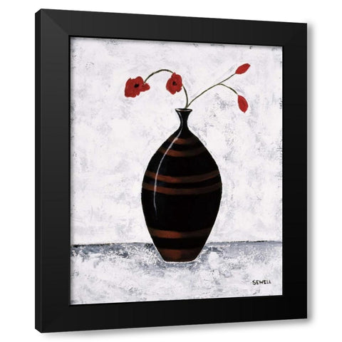 Eregansu II Black Modern Wood Framed Art Print with Double Matting by Sewell, Krista