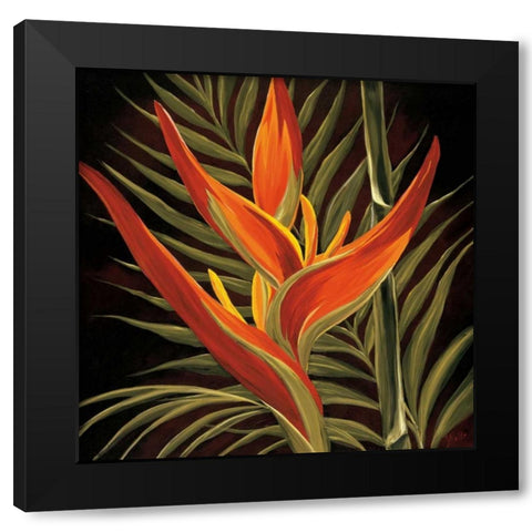 Birds of Paradise I Black Modern Wood Framed Art Print with Double Matting by St. Amant, Yvette