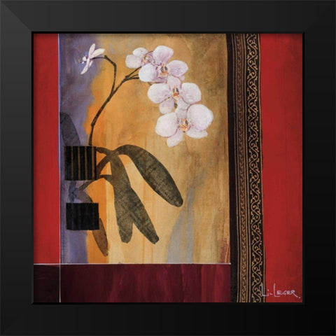 Orchid Lines I Black Modern Wood Framed Art Print by Li-Leger, Don