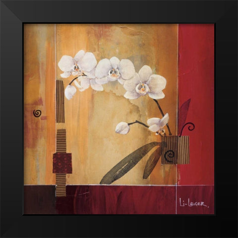 Orchid Lines II Black Modern Wood Framed Art Print by Li-Leger, Don