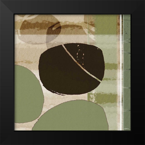 Skipping Stones III Black Modern Wood Framed Art Print by NOAH