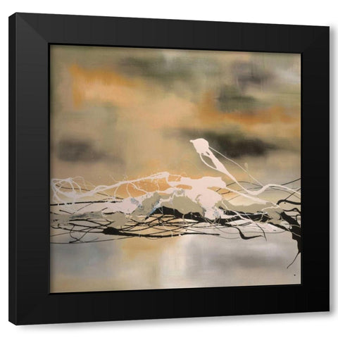 Secret Garden Black Modern Wood Framed Art Print by Maitland, Laurie