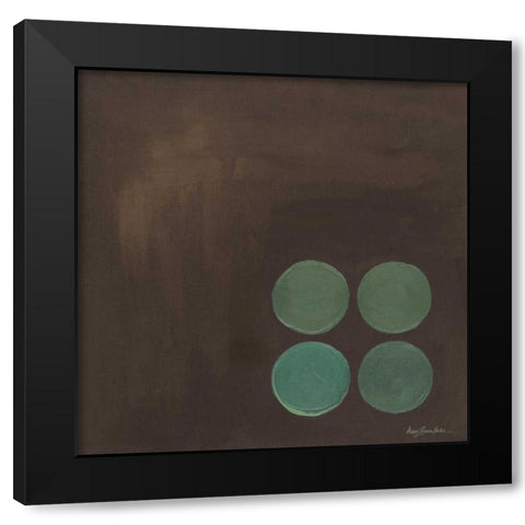 Aqua Lily Pads I Black Modern Wood Framed Art Print by Parker, Karen Lorena