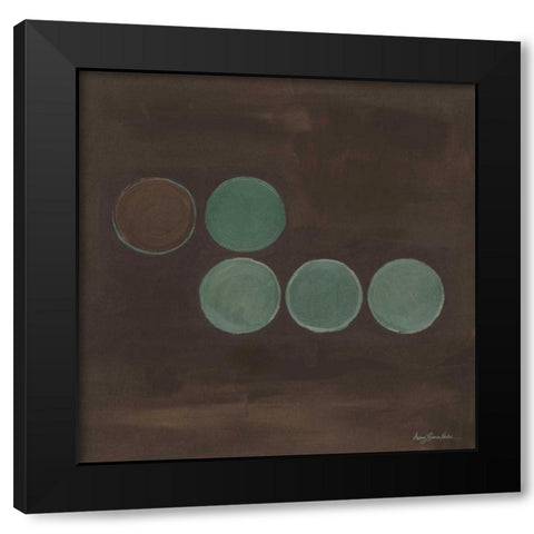 Aqua Lily Pads II Black Modern Wood Framed Art Print with Double Matting by Parker, Karen Lorena