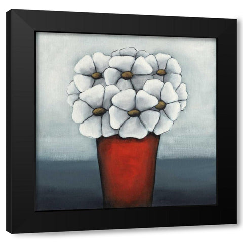 Loves Me Not Black Modern Wood Framed Art Print with Double Matting by Alves, Helena