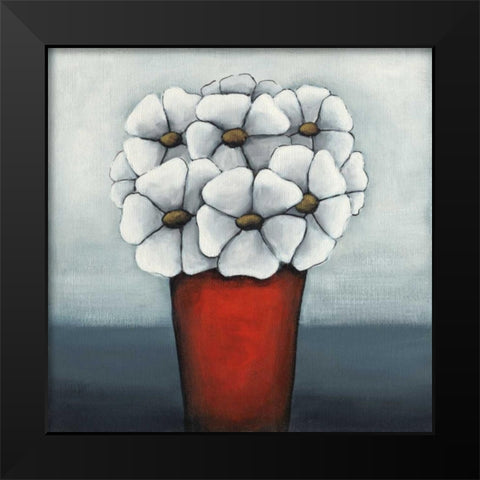 Loves Me Not Black Modern Wood Framed Art Print by Alves, Helena