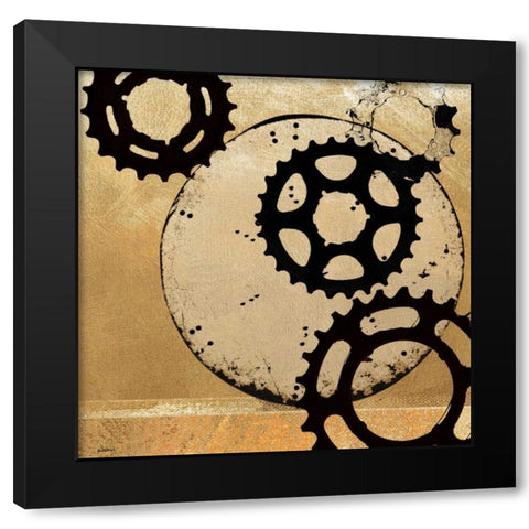Sprockets II Black Modern Wood Framed Art Print by NOAH