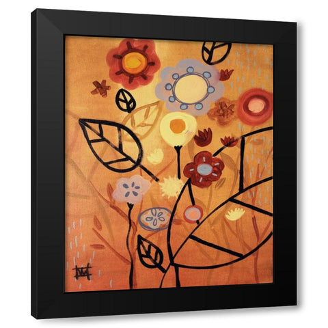 Floral Sonnet Black Modern Wood Framed Art Print with Double Matting by Wescoat, Natasha