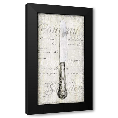 Couteau Black Modern Wood Framed Art Print with Double Matting by Venter, Tandi