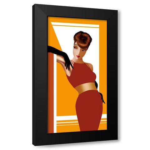 Elegantly Alana Black Modern Wood Framed Art Print with Double Matting by Bravo, Jordan