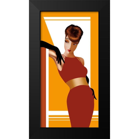Elegantly Alana Black Modern Wood Framed Art Print by Bravo, Jordan