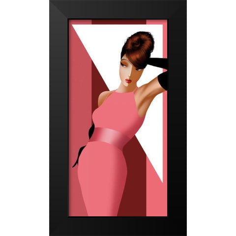 Alexandra Posing Black Modern Wood Framed Art Print by Bravo, Jordan