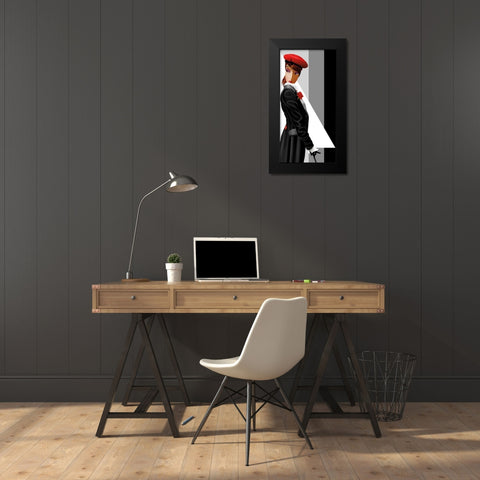 Lauren in Uniform Black Modern Wood Framed Art Print by Bravo, Jordan
