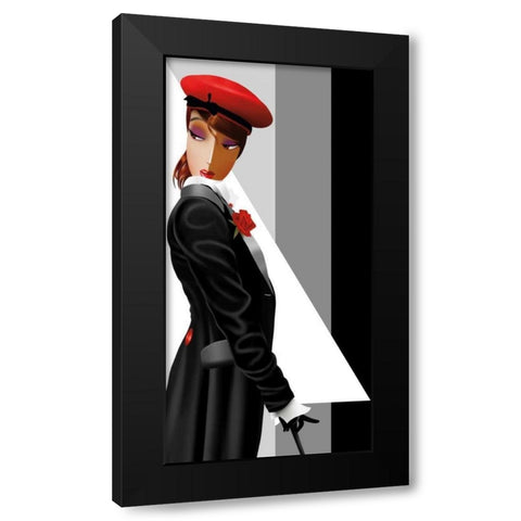 Lauren in Uniform Black Modern Wood Framed Art Print by Bravo, Jordan