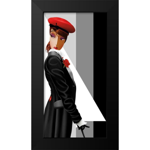 Lauren in Uniform Black Modern Wood Framed Art Print by Bravo, Jordan