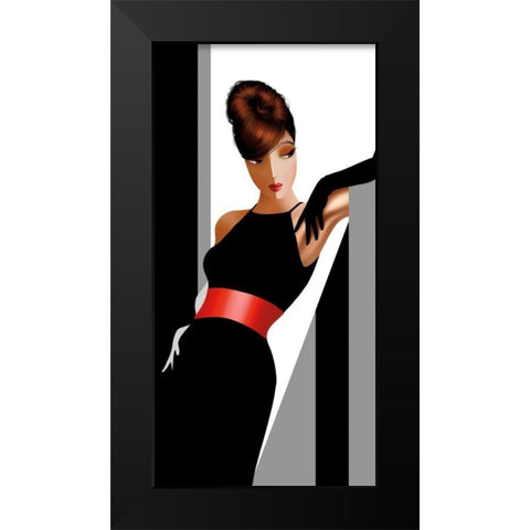 Sharon in Grays Black Modern Wood Framed Art Print by Bravo, Jordan