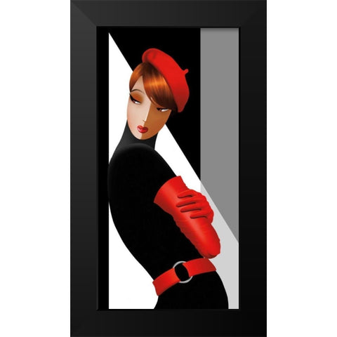 Natasha in Shadows Black Modern Wood Framed Art Print by Bravo, Jordan