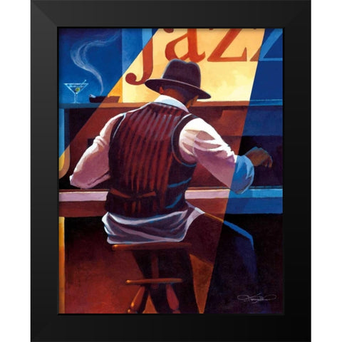 Ragtime Black Modern Wood Framed Art Print by Mallett, Keith