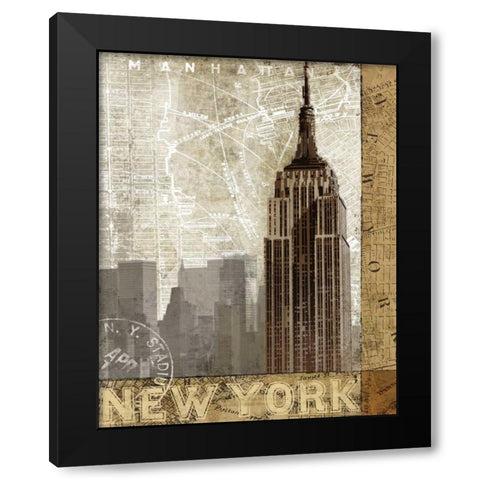 Autumn In New York Black Modern Wood Framed Art Print by Mallett, Keith
