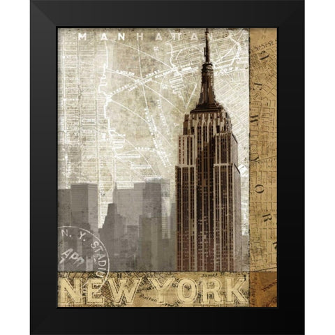Autumn In New York Black Modern Wood Framed Art Print by Mallett, Keith