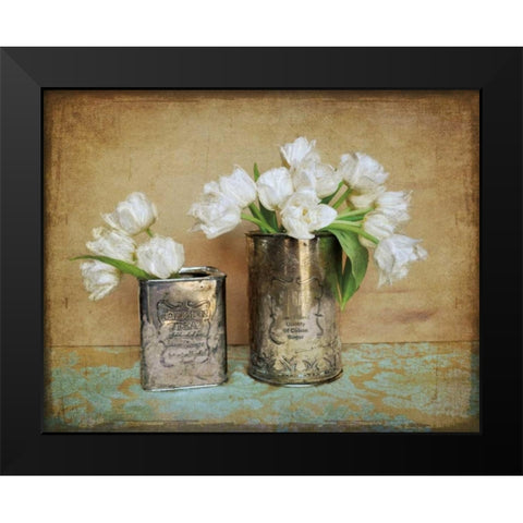 Vintage Tulips I Black Modern Wood Framed Art Print by Atria, Cristin