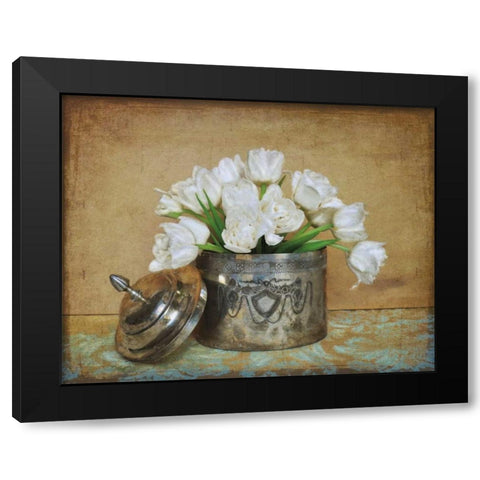 Vintage Tulips II Black Modern Wood Framed Art Print by Atria, Cristin