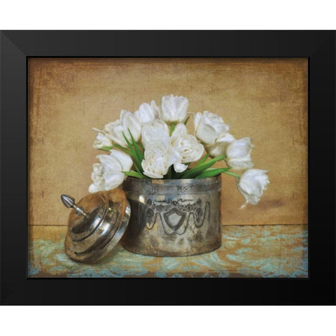 Vintage Tulips II Black Modern Wood Framed Art Print by Atria, Cristin