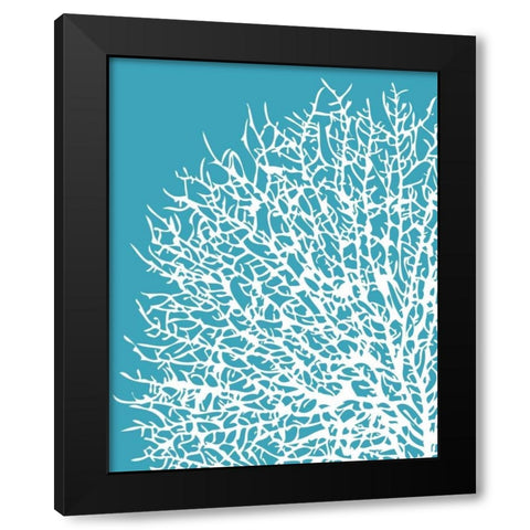 Aqua Coral I Black Modern Wood Framed Art Print with Double Matting by Berg, Sabine